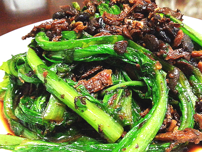 豆豉鯪魚炒油麥菜 